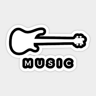 Music Four String Bass Guitar Sticker